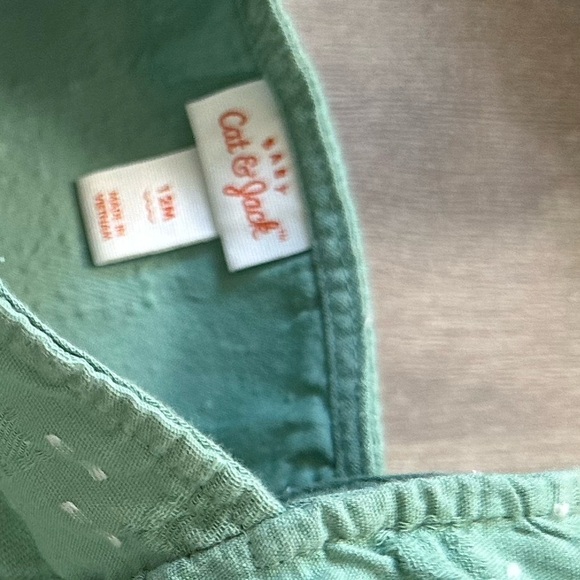 Cat & Jack Boho Muslim Romper One-Piece 12 Months Baby Girl Green Jumpsuit - Picture 12 of 16